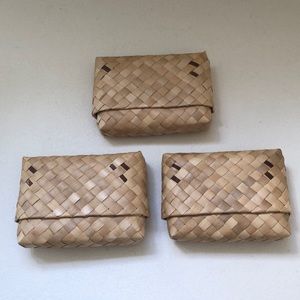 Vintage Lauhala Boxes set of 3